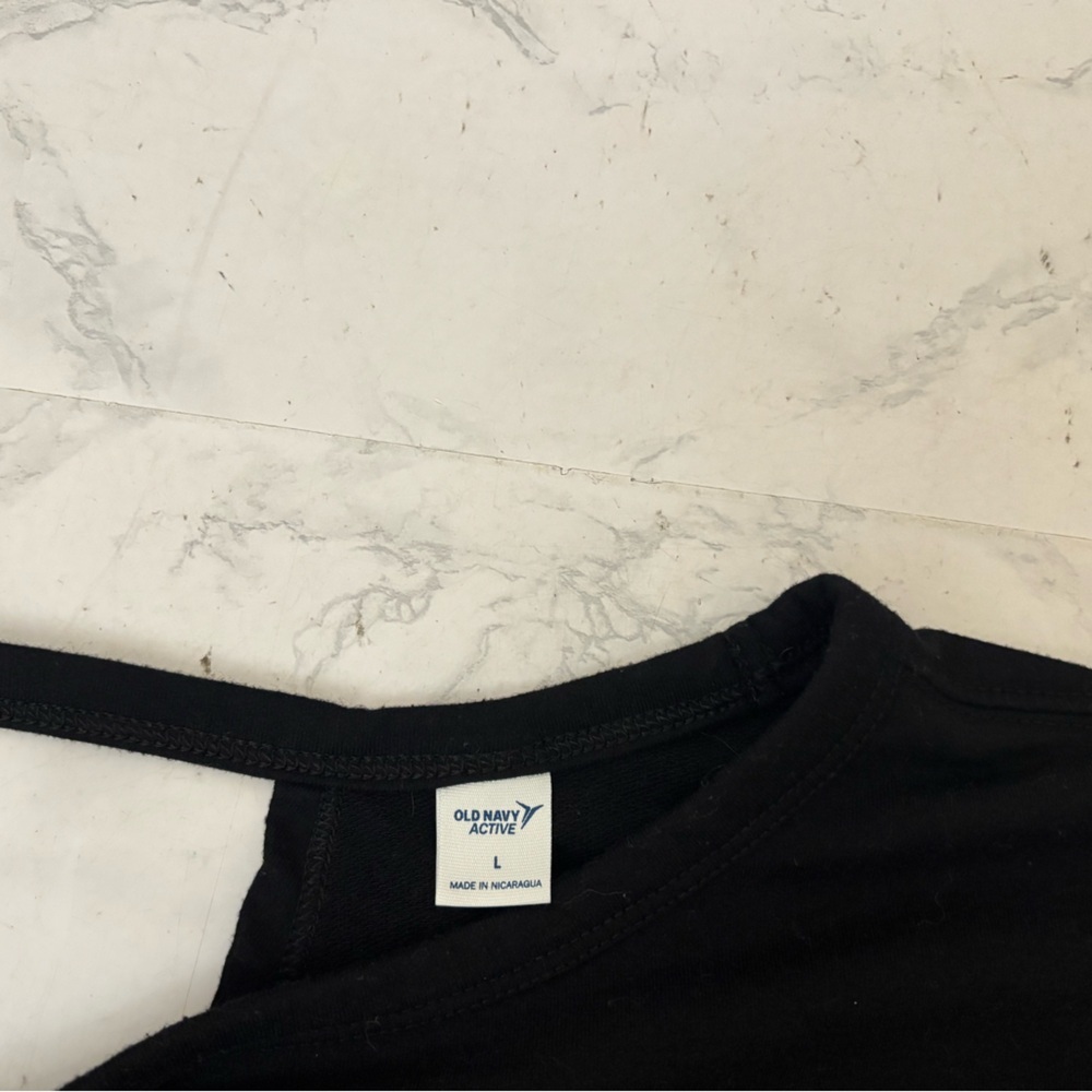 Old Navy Active Go-Dry women's sz L black LS low back shirt Pullover Top - Picture 4 of 5
